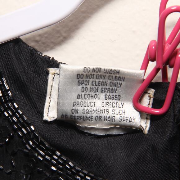 Vintage Stenay 80s Beaded Sequined Black Top Size Medium - Picture 9 of 9